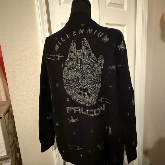 NWT Her Universe Star Wars Black Millennium Falcon Cardigan Medium silver - Picture 5 of 9